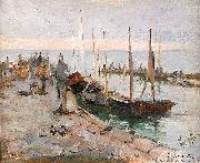 Elisabeth Keyser Fangsten bargas  Arildslage oil painting